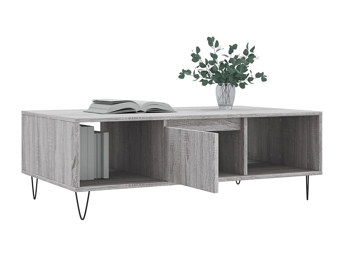 Couchtisch-Wohnzimmertisch-Beistelltische Grau Sonoma 104x60x35 cm Holzwerkstoff SHL79241