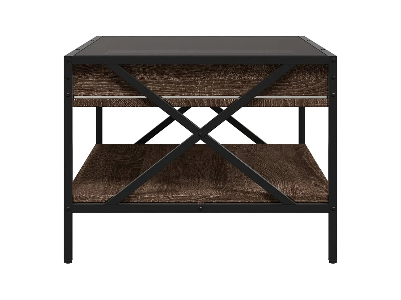 Mesa de centro-Mesa auxiliar madera de ingeniería roble ahumado 90x60x35 cm SHL169943