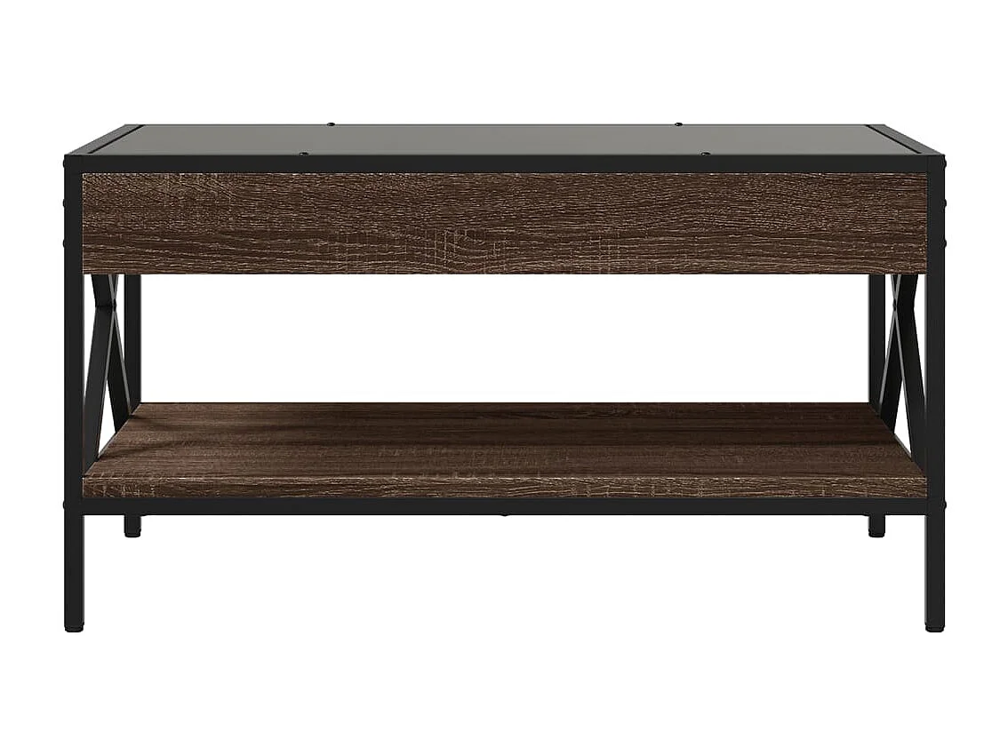 Table basse salon-Table d'appoint avec LED infini chêne marron 70x50x38 cm SHL43513