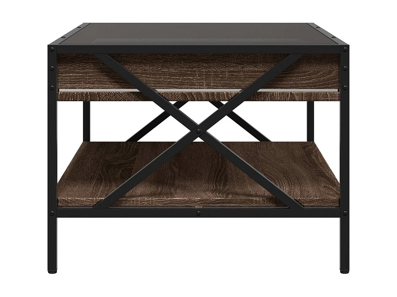 Table basse salon-Table d'appoint avec LED infini chêne marron 70x50x38 cm SHL43513