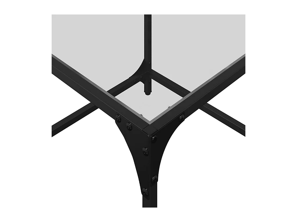 Table basse salon-Table d'appoint-dessus en verre transparent 50x50x40 cm acier SHL34784