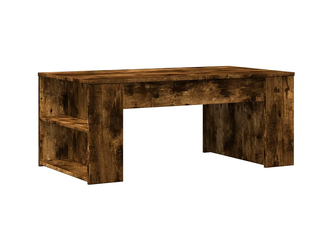 Table basse salon-Table d'appoint chêne fumé 102x55x42 cm bois d'ingénierie SHL20206