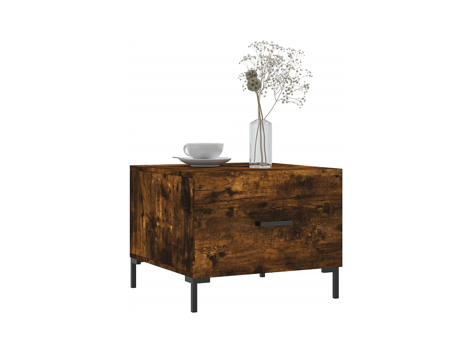 Lot de 2 Tables basses-Tables d'appoint chêne fumé 50x50x40 cm bois d'ingénierie SHL82689