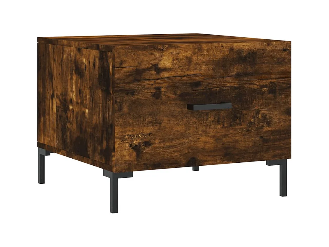 Lot de 2 Tables basses-Tables d'appoint chêne fumé 50x50x40 cm bois d'ingénierie SHL82689