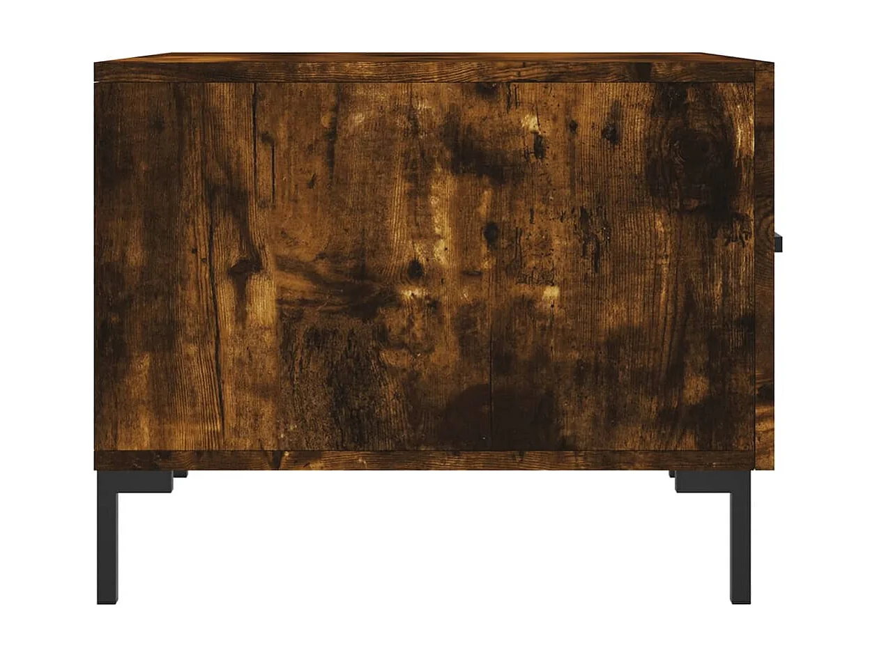 Lot de 2 Tables basses-Tables d'appoint chêne fumé 50x50x40 cm bois d'ingénierie SHL82689