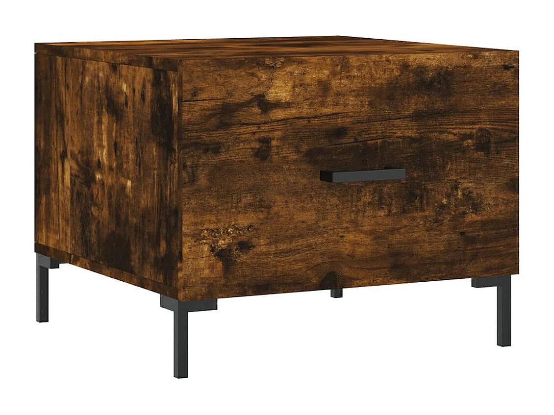 Salontafel Set van 2 | Bijzettafel | Koffietafel 2 st 50x50x40 cm bewerkt hout gerookt eikenkleurig
