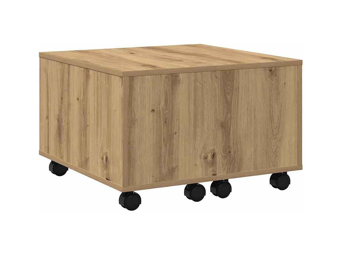 Table basse salon-Table d'appoint chêne artisanal 60x60x38 cm bois d'ingénierie SHL68537
