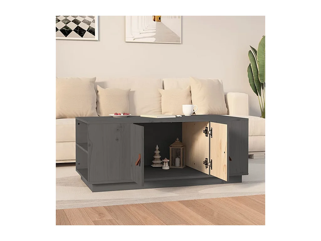 Mesa de centro | Mesa auxiliar madera contrachapada negro 90x50x36,5 cm SHL3500