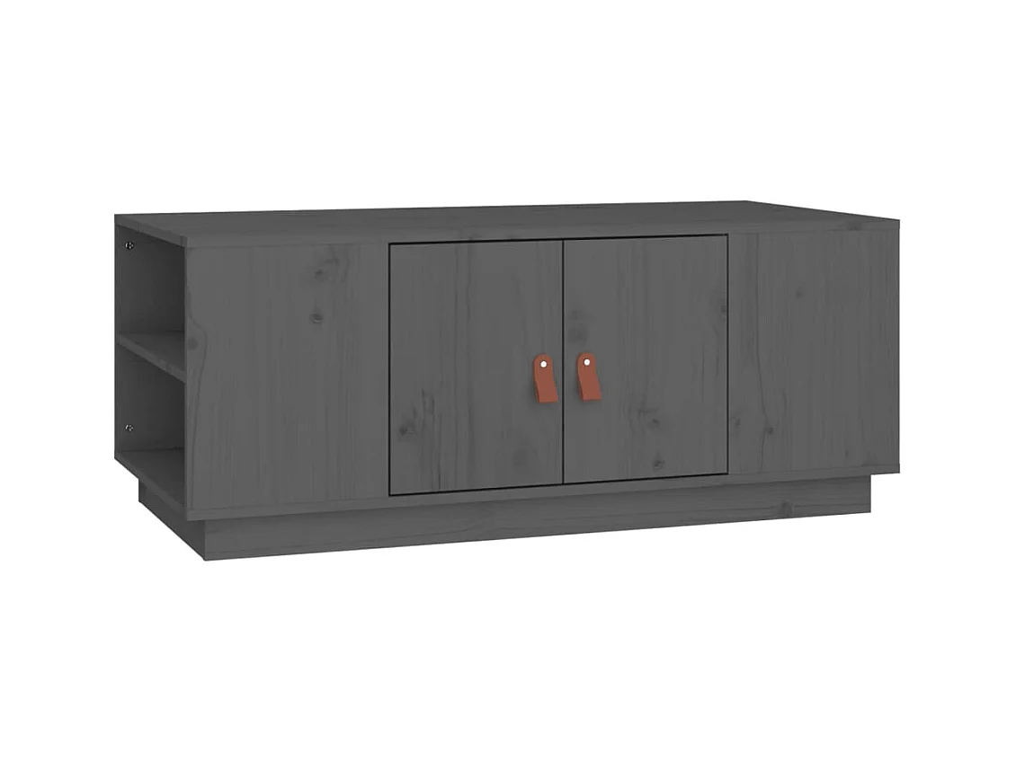 Table basse salon-Table d'appoint Gris 100x50x41 cm Bois massif de pin SHL23375