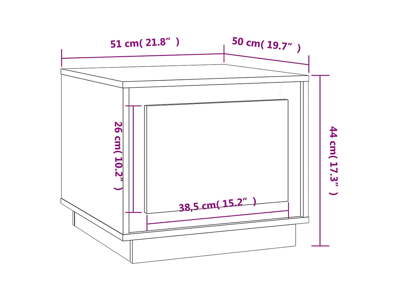 Table basse salon-Table d'appoint gris béton 51x50x44 cm bois d'ingénierie SHL64947