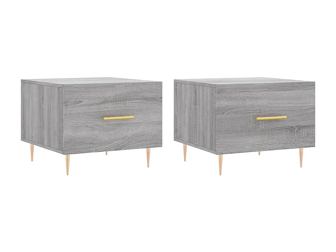 Conjunto de 2 Mesas de Centro | Mesa de apoio | Mesa de café 50x50x40 cm madeira proc. sonoma cinza