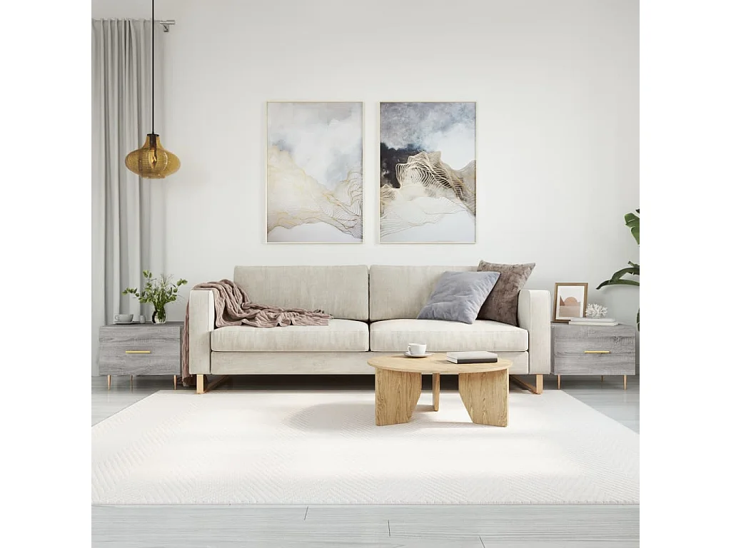 Conjunto de 2 Mesas de Centro | Mesa de apoio | Mesa de café 50x50x40 cm madeira proc. sonoma cinza