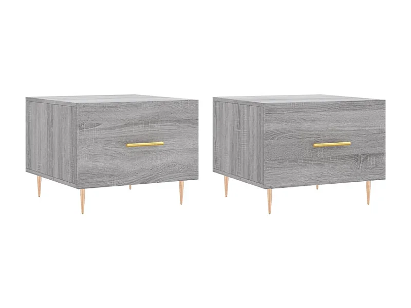 Salontafel Set van 2 | Bijzettafel | Koffietafel 2 st 50x50x40 cm bewerkt hout grijs sonoma eiken