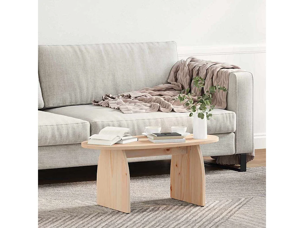 Table basse salon-Table d'appoint Naturel 80x40x35 cm Bois de pin massif SHL2155