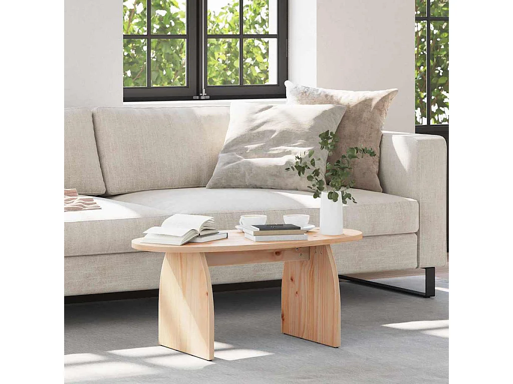 Table basse salon-Table d'appoint Naturel 80x40x35 cm Bois de pin massif SHL2155