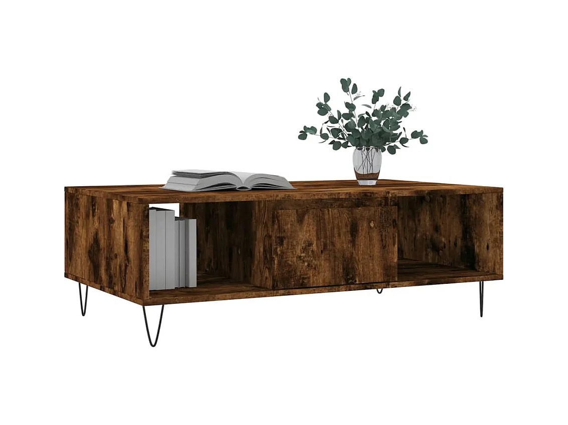 Mesa de centro | Mesa auxiliar madera de ingeniería marrón roble 40x40x55 cm SHL3003