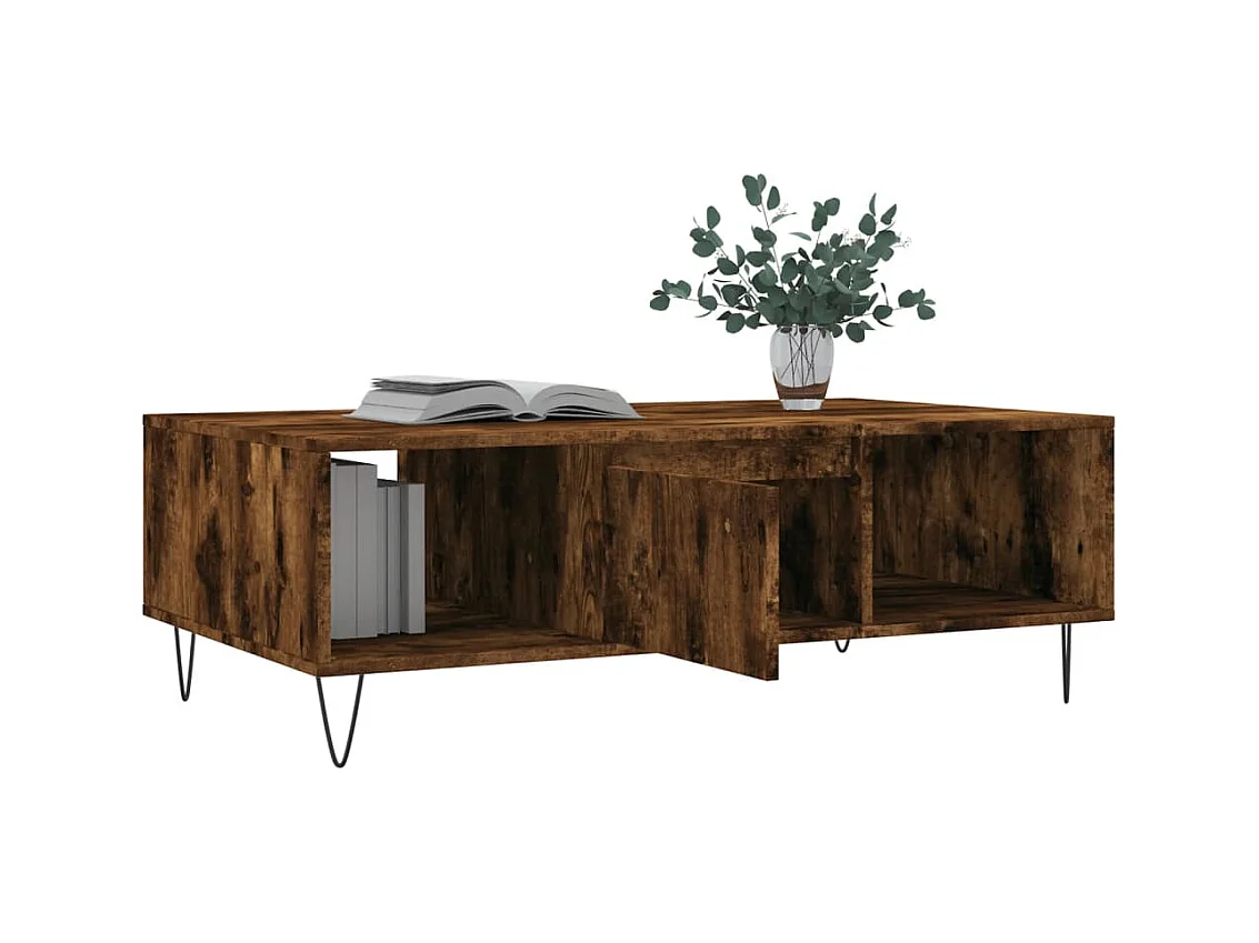 Mesa de centro | Mesa auxiliar madera de ingeniería marrón roble 40x40x55 cm SHL3003