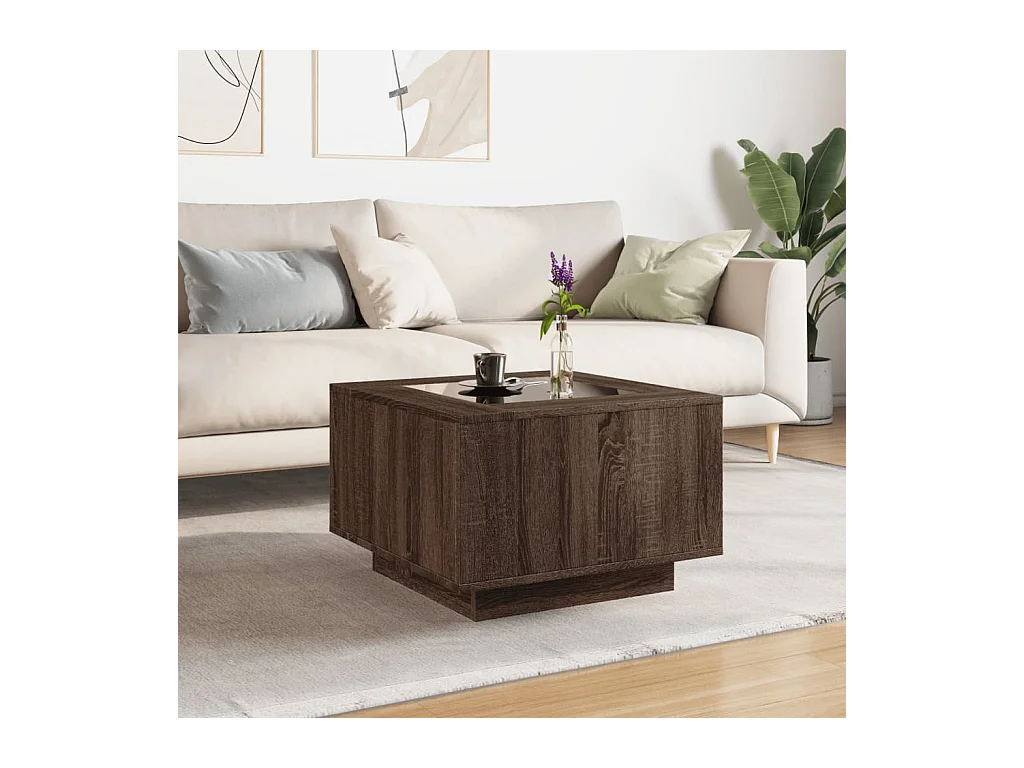 Mesa de centro-Mesa auxiliar madera contrachapada roble Sonoma 80x50x36 cm SHL322848