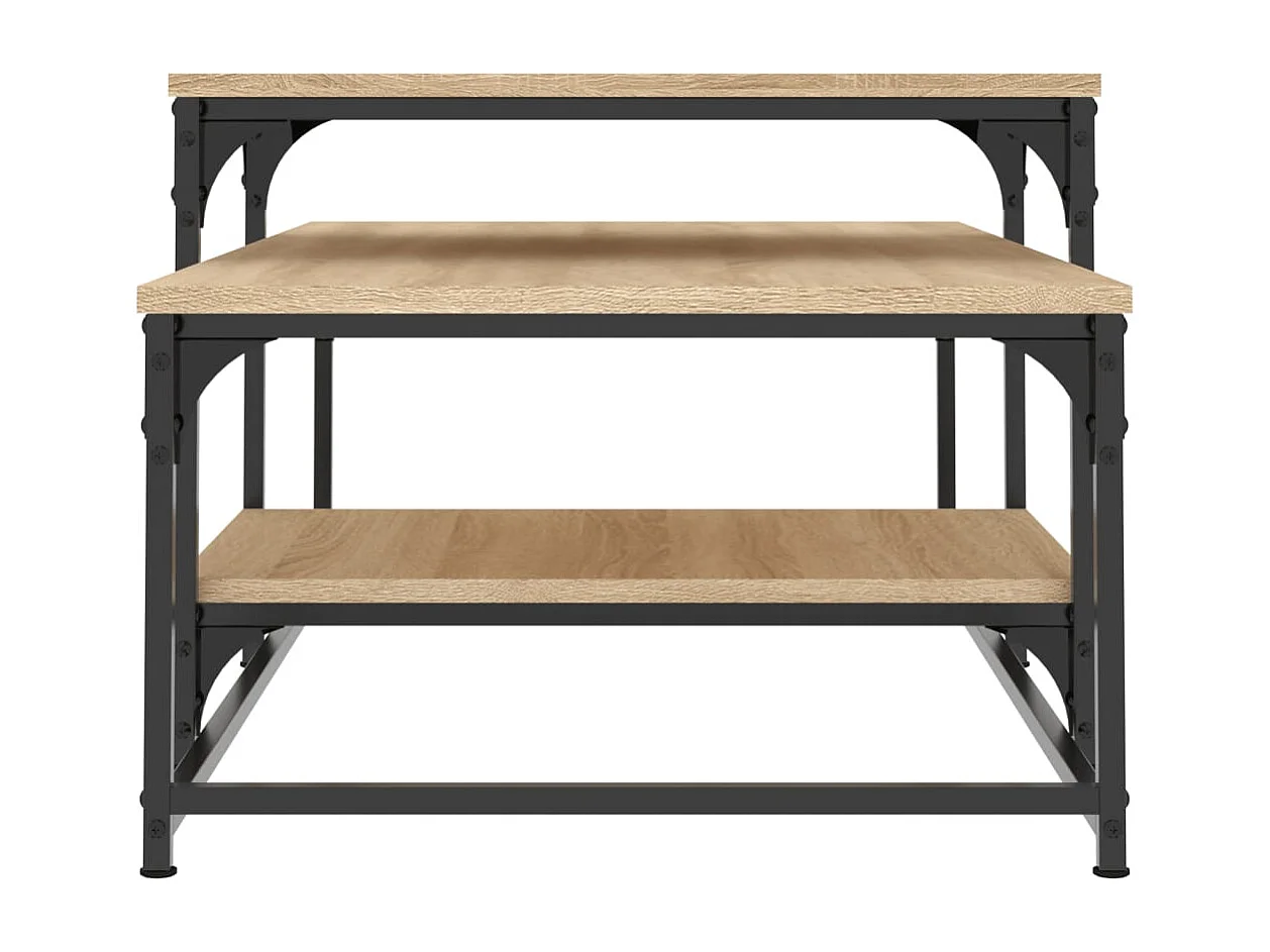 Couchtisch-Wohnzimmertisch-Beistelltische Sonoma-Eiche 102x60x45 cm Holzwerkstoff SHL78864