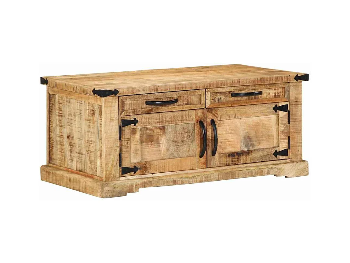 Table basse salon-Table d'appoint 90x50x40 cm Bois Massif Bois de Mangue Brut SHL32185