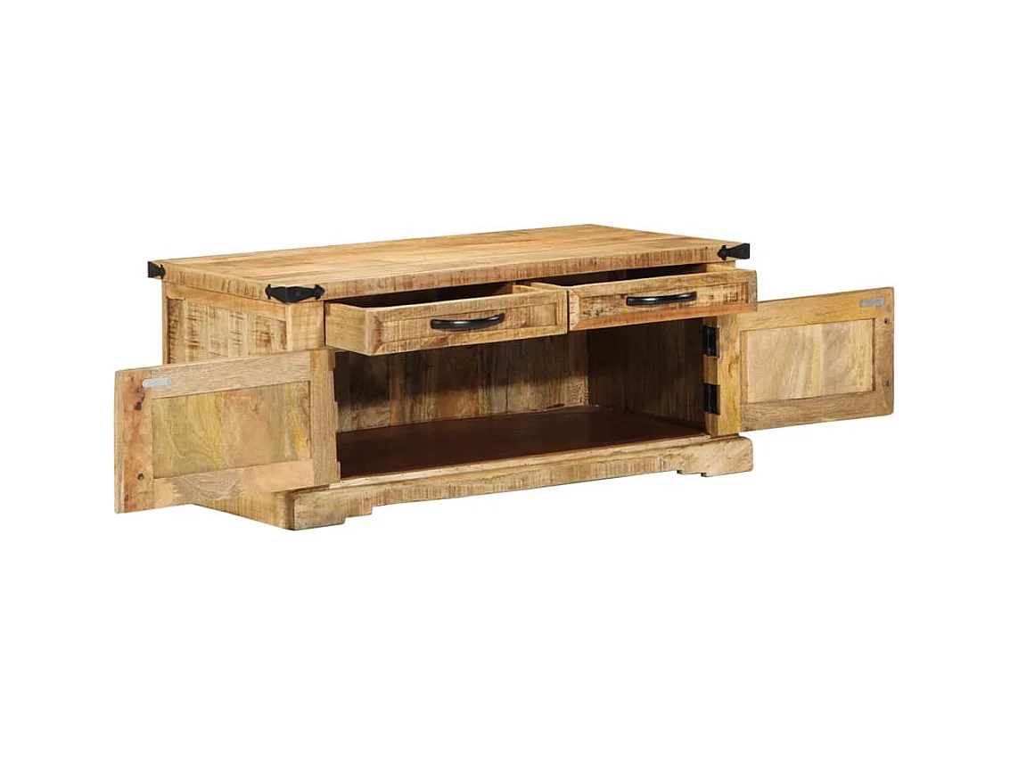 Table basse salon-Table d'appoint 90x50x40 cm Bois Massif Bois de Mangue Brut SHL32185