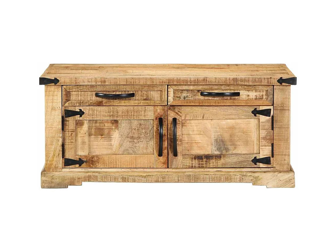 Table basse salon-Table d'appoint 90x50x40 cm Bois Massif Bois de Mangue Brut SHL32185