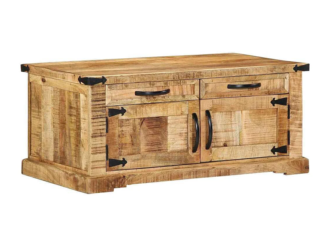 Couchtisch-Wohnzimmertisch-Beistelltische Braun 90x50x40 cm Massivholz Mango SHL96537