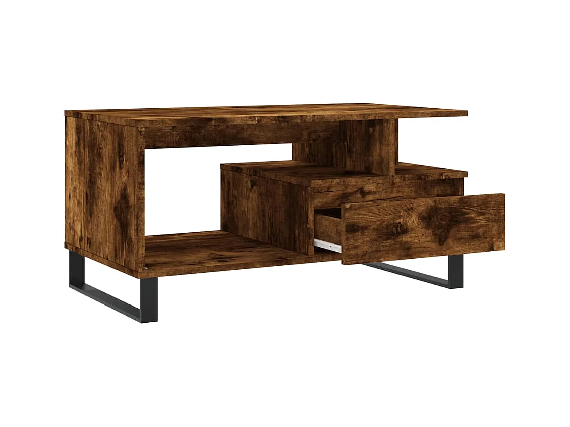 Mesa de centro | Mesa auxiliar y LED madera ingeniería gris Sonoma 50x50x30 cm SHL2419