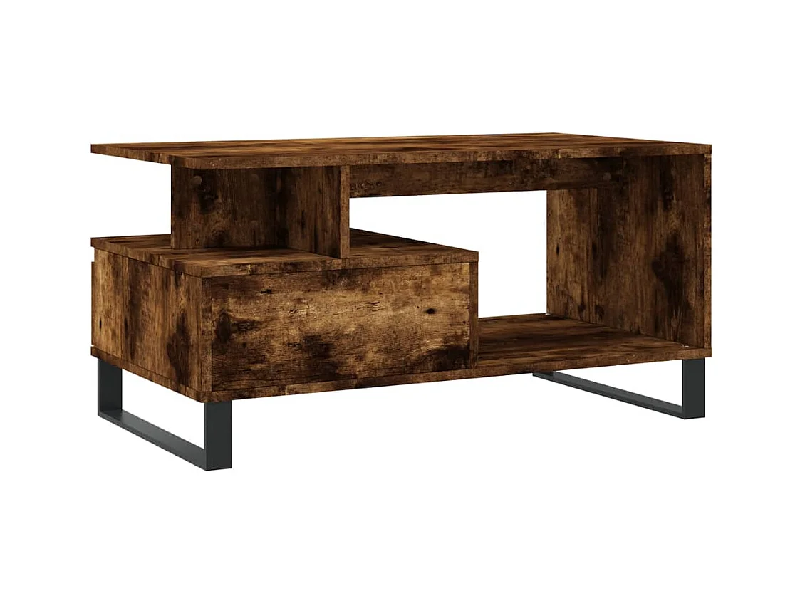 Mesa de centro | Mesa auxiliar y LED madera ingeniería gris Sonoma 50x50x30 cm SHL2419