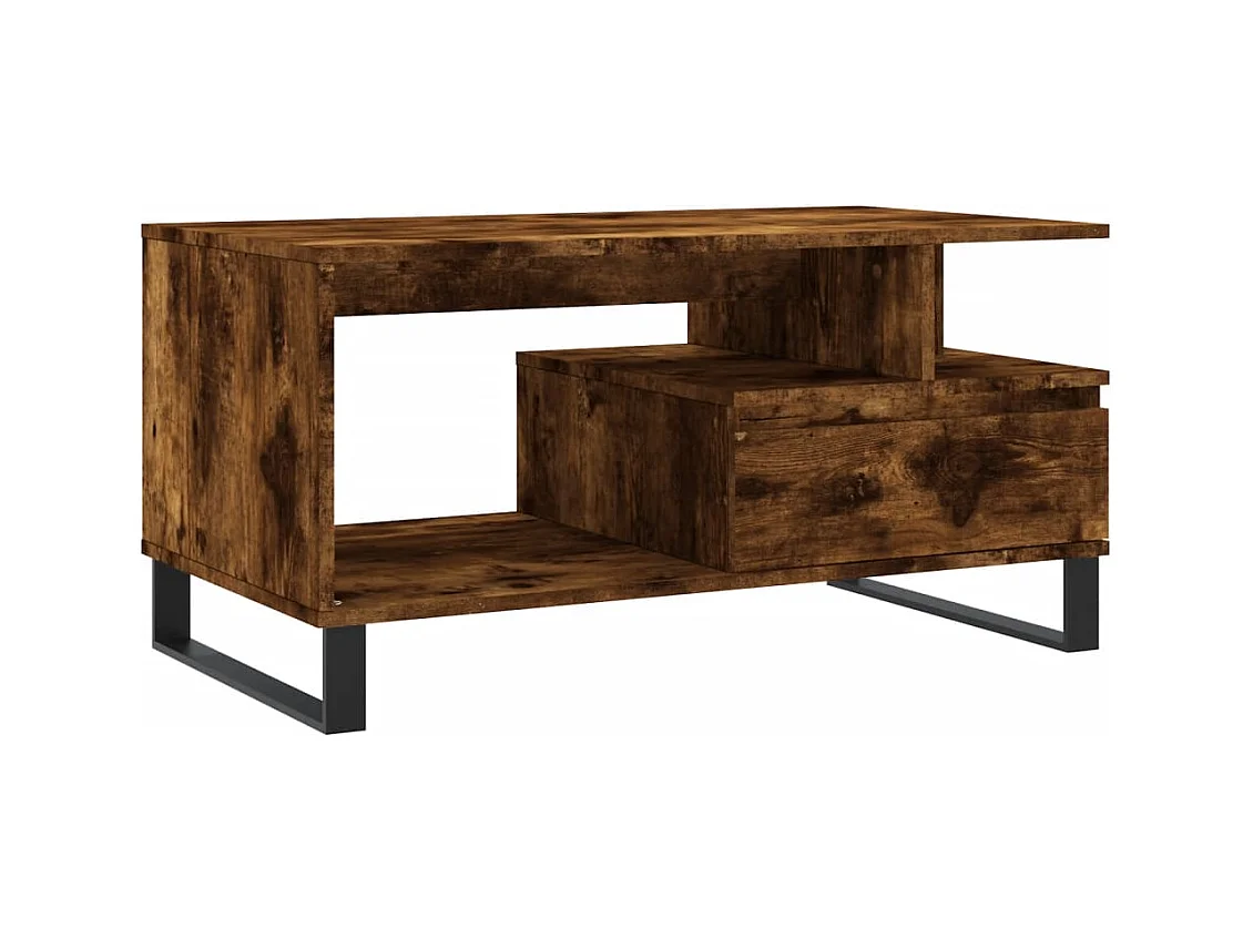 Table basse salon-Table d'appoint Chêne fumé 90x49x45 cm Bois d'ingénierie SHL41014