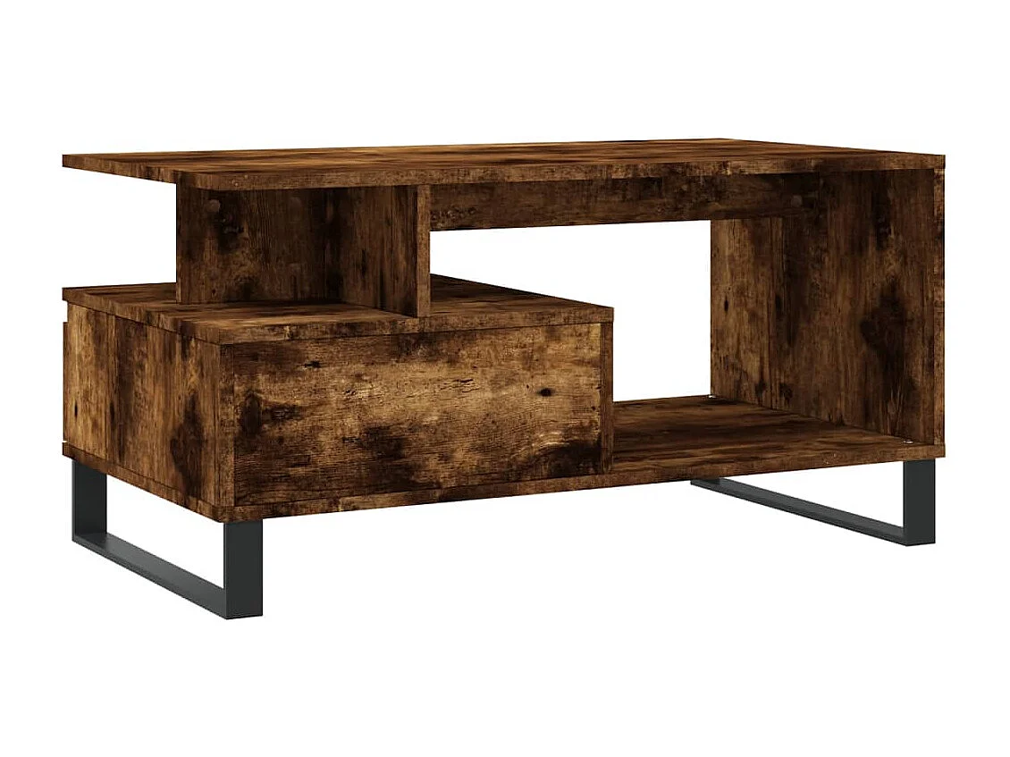 Couchtisch-Wohnzimmertisch-Beistelltische Räuchereiche 90x49x45 cm Holzwerkstoff SHL43576