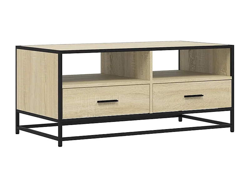 Table basse salon-Table d'appoint chêne sonoma 100x50x45cm bois d'ingénierie et métal SHL50283