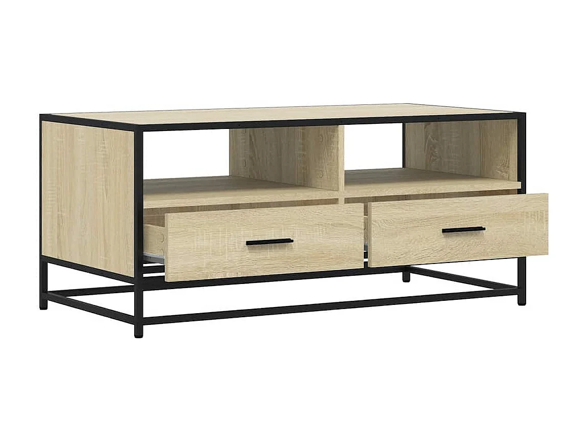 Mesa de centro | Mesa de apoio 100x50x45cm deriv. madeira/metal carvalho sonoma