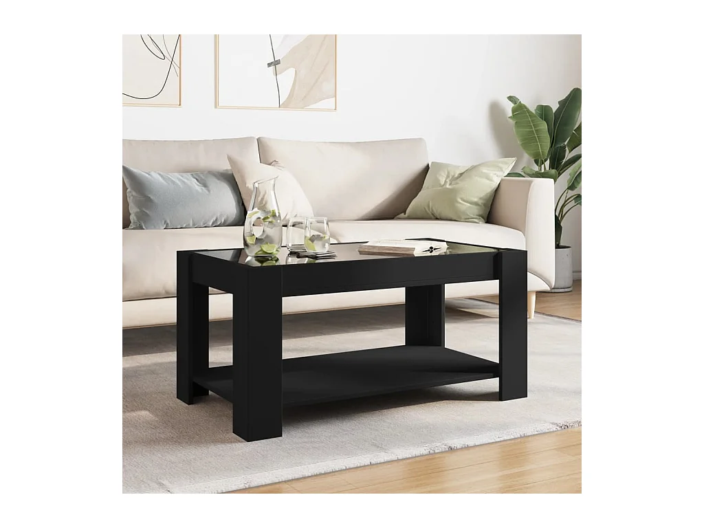 Mesa de centro-Mesa auxiliar madera contrachapada roble ahumado 105x55x32 cm SHL360936