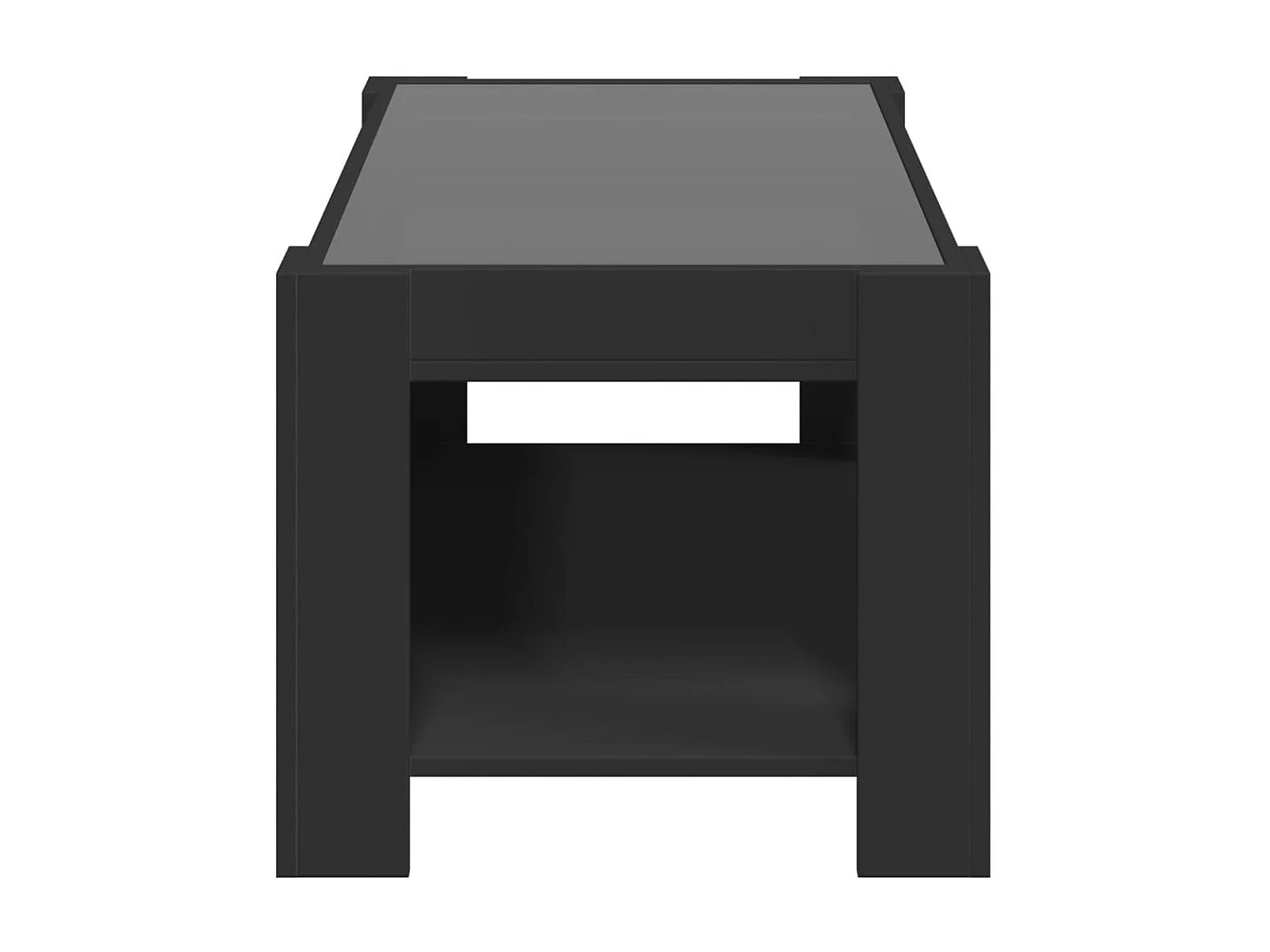Table basse salon-Table d'appoint avec LED noir 93x53x45 cm bois d'ingénierie SHL28213
