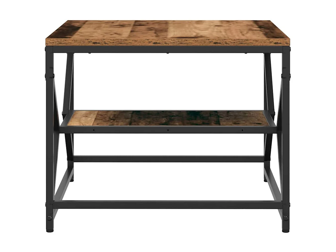 Salontafel | Koffietafel Oud hout 51 x 50 x 40 cm Engineered hout en staal