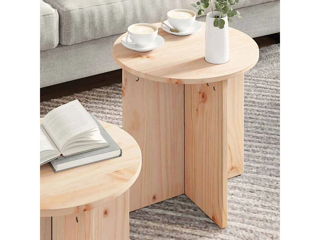 Table basse salon-Table d'appoint 2 pcs Naturel 41,5x41,5x41 cm SHL91417