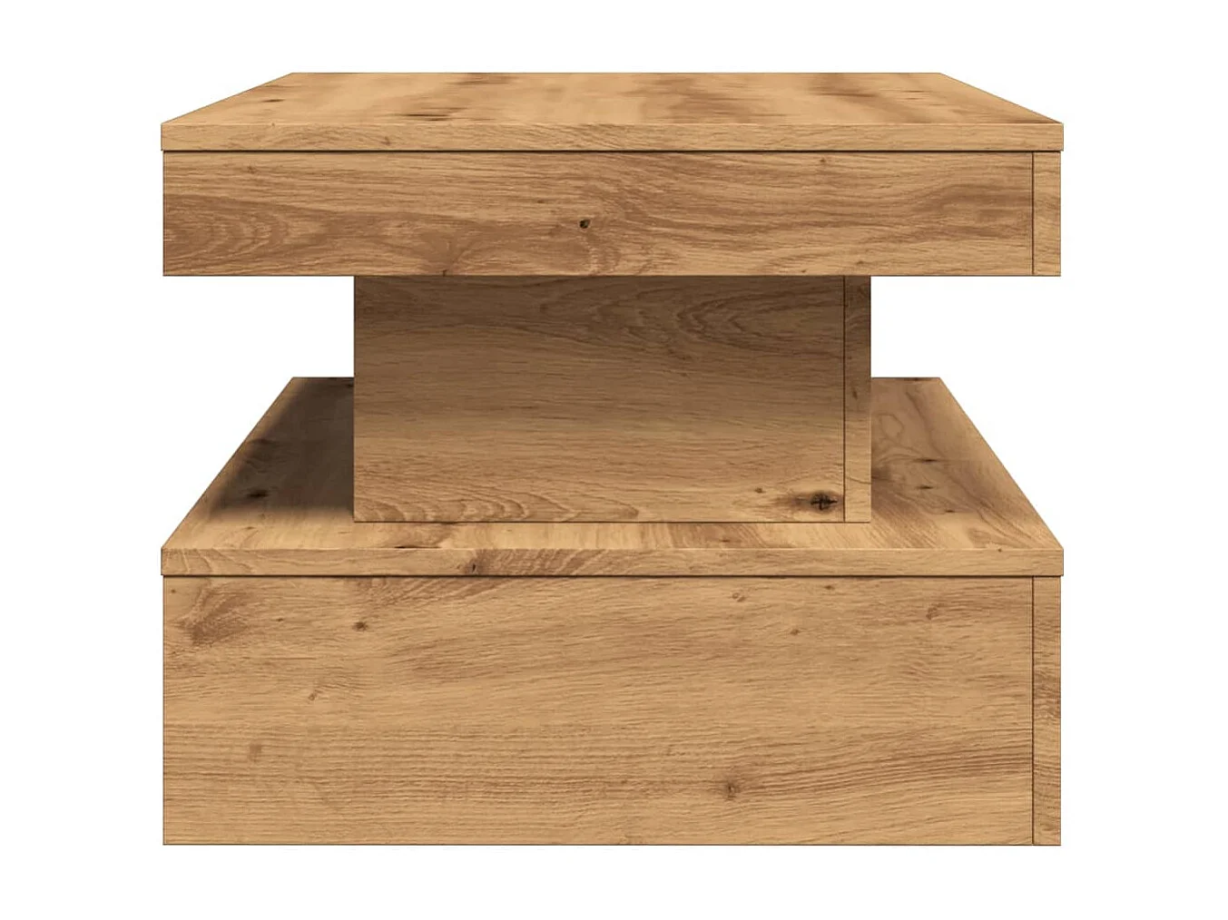 Tavolino da Salotto-Tavolino Basso con Luci LED Rovere Artigianale 90x50x40 cm SHL25941