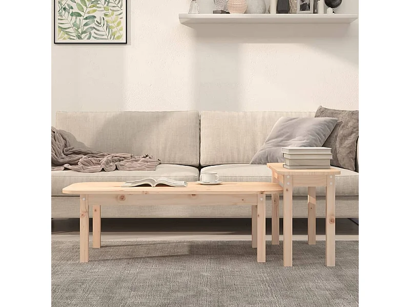 Salontafel Set van 2 | Woonkamertafel | Koffietafel massief grenenhout