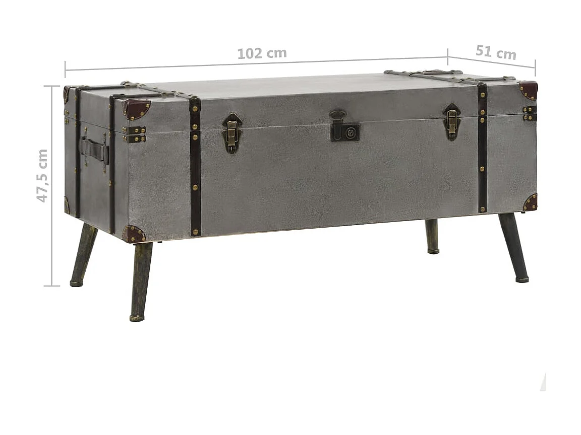 Couchtisch-Beistelltisch-Sofatisch MDF und Aluminium 102x51x47,5 cm SHL90580