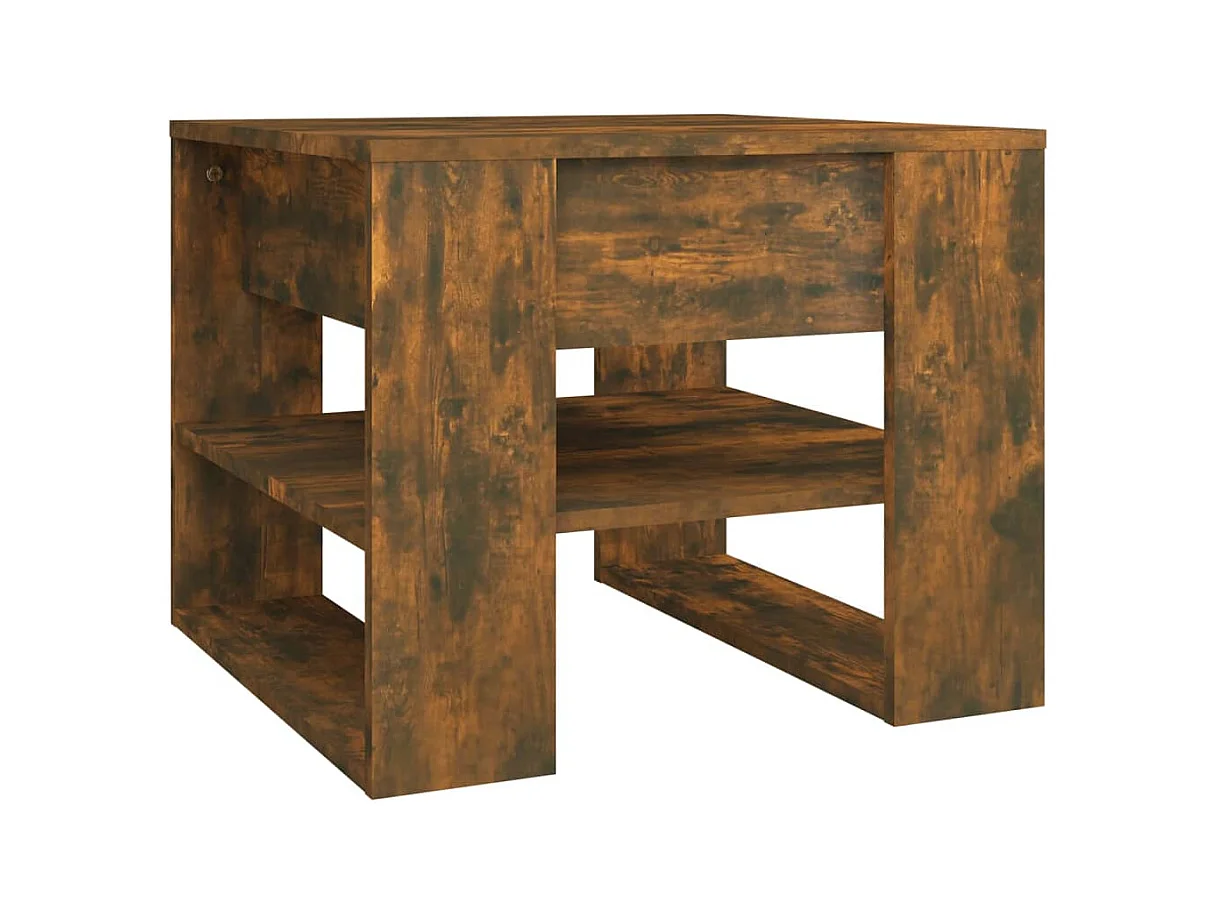Table basse salon-Table d'appoint chêne fumé 55,5x55x45 cm bois d'ingénierie SHL39997