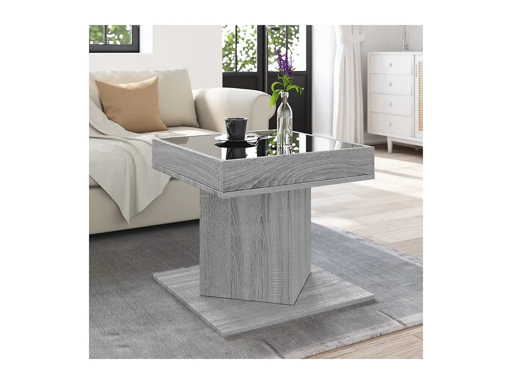 Mesa de centro-Mesa auxiliar madera contrachapada roble marrón 100x50x36 cm SHL2325