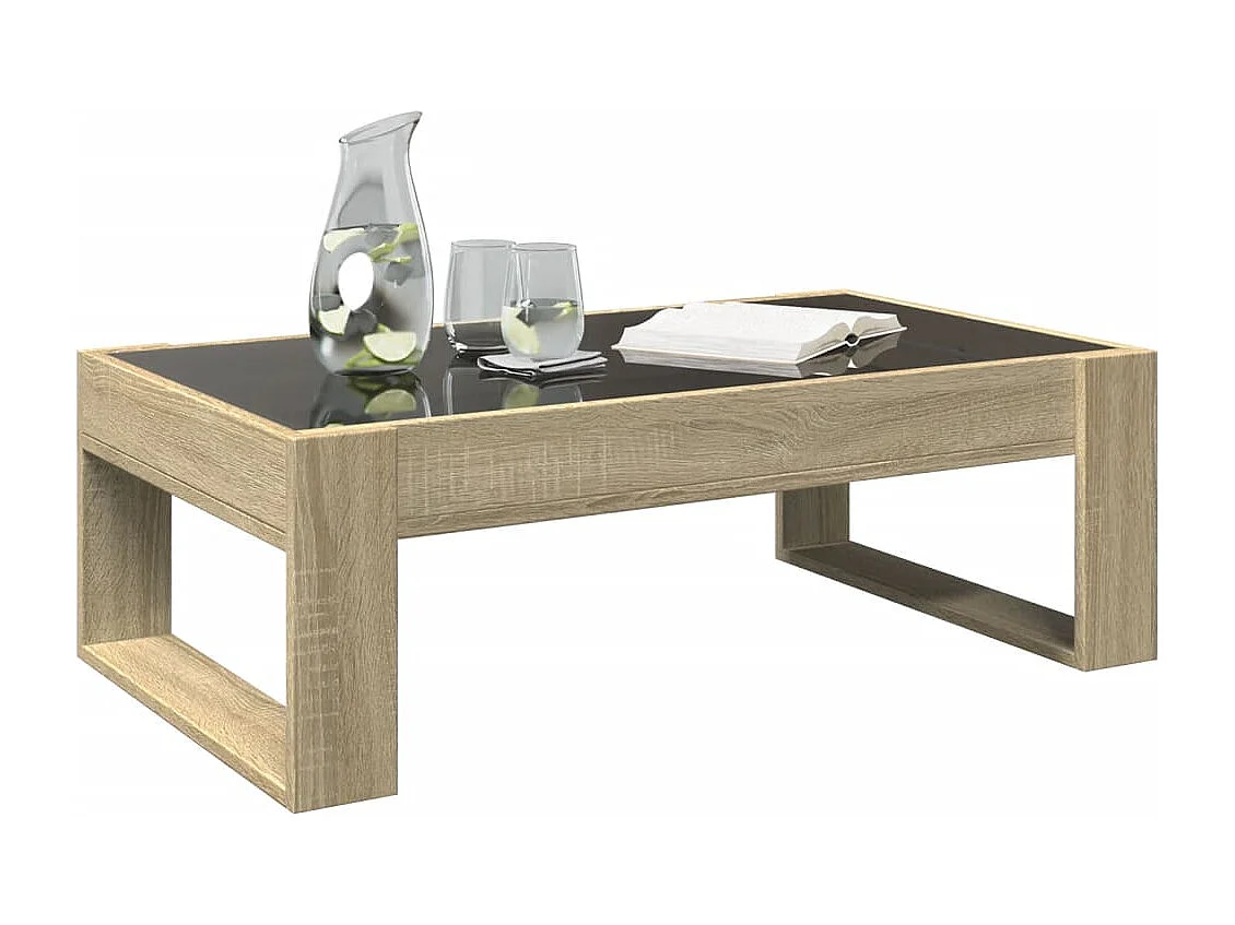 Couchtisch mit Infinity-LED | Beistelltische | Sofatisch Sonoma-Eiche 90x53x30 cm SHL34271