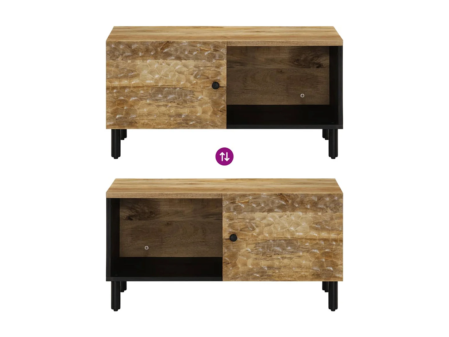 Couchtisch-Sofatisch-Beistelltische 80x50x40 cm Massivholz Mango SHL39286