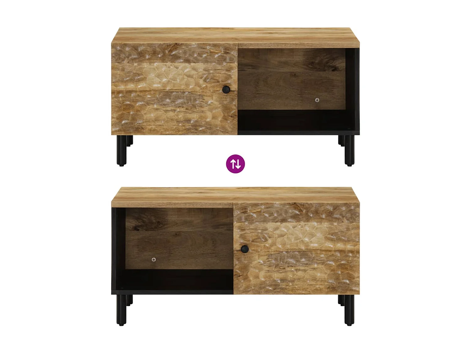 Couchtisch-Sofatisch-Beistelltische 80x50x40 cm Massivholz Mango SHL39286