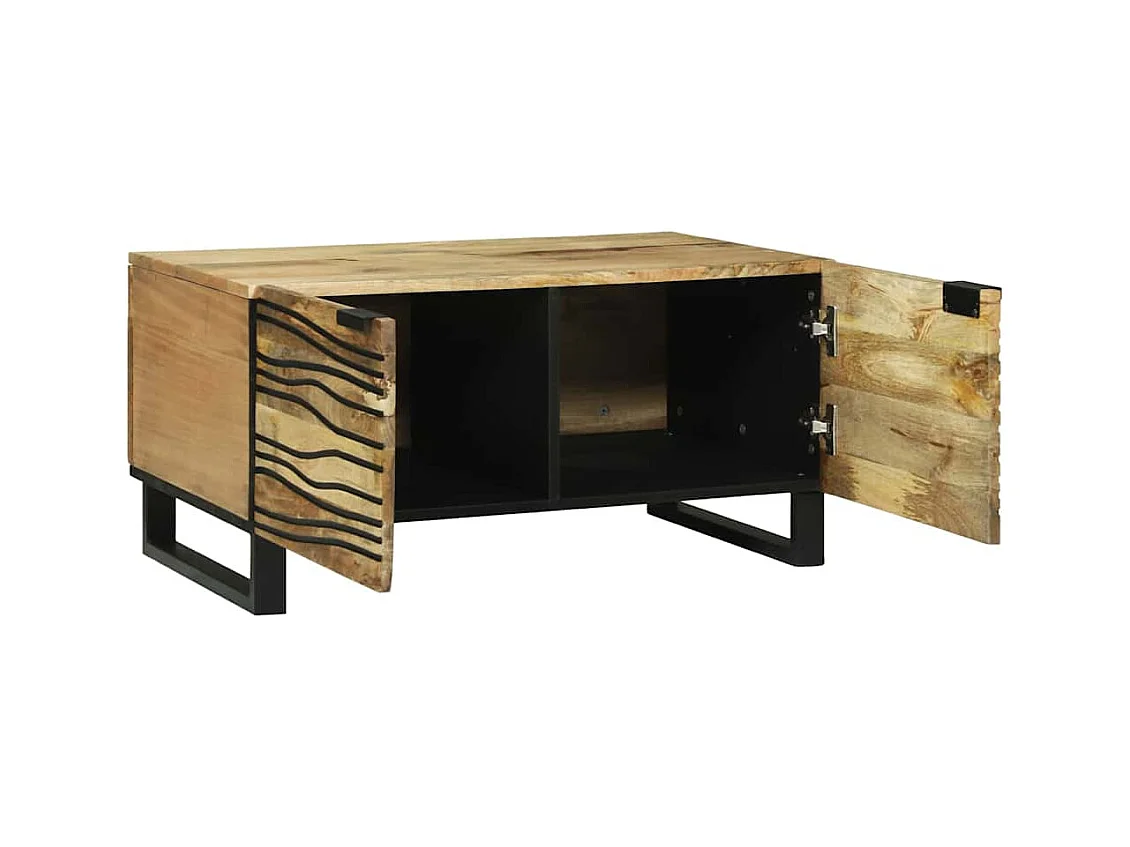 Mesa de centro | Mesa de apoio | Mesa de café Marrom e Preto 80x50x40 cm