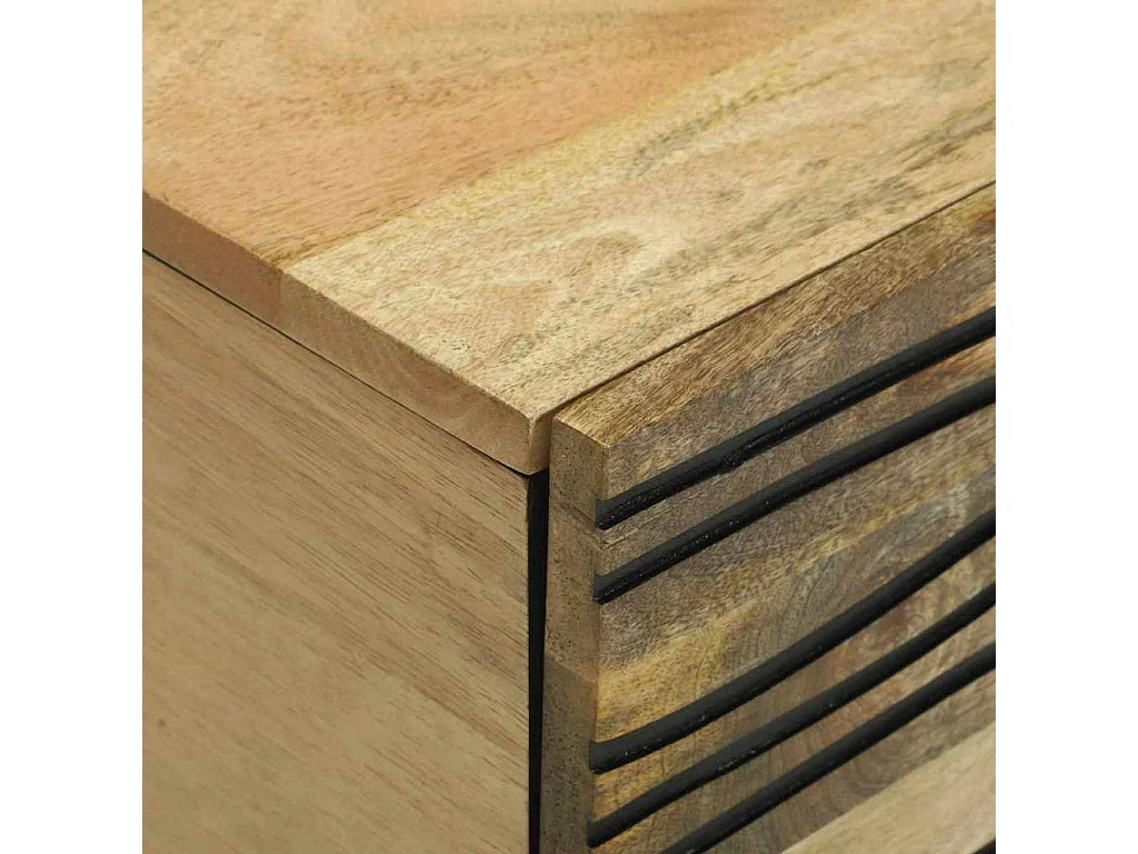 Couchtisch-Wohnzimmertisch-Beistelltische Braun und Schwarz 80x50x40 cm Massivholz Akazie SHL98420