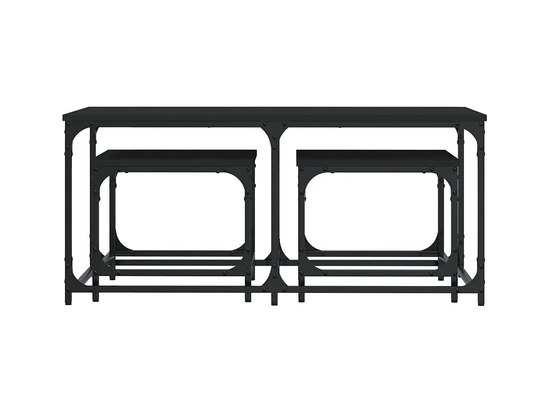 Mesa de centro-Mesa auxiliar con ruedas madera maciza de mango 100x55x26 cm SHL49667