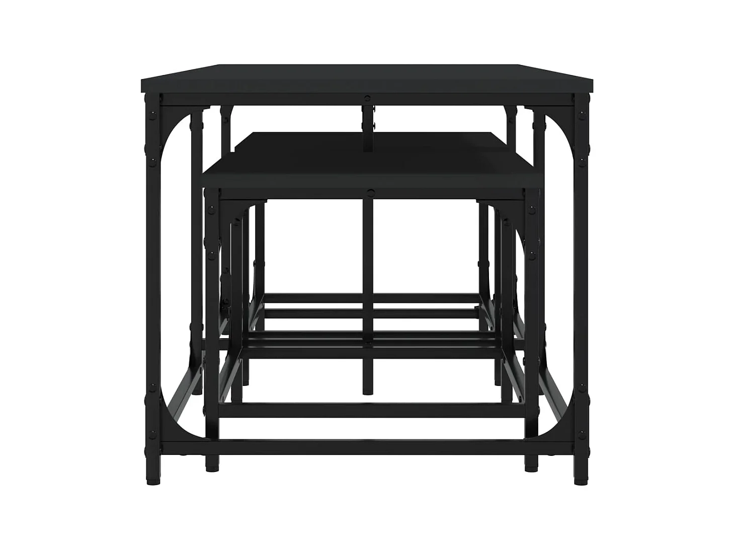 Mesa de centro-Mesa auxiliar con ruedas madera maciza de mango 100x55x26 cm SHL49667