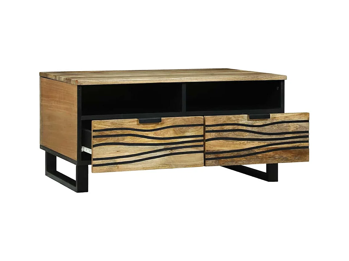 Table basse salon-Table d'appoint - 80x54x40 cm - Bois de Mangue Solide SHL56772